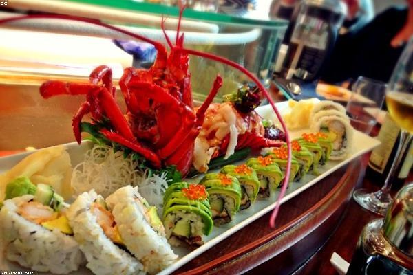 Selection of sushi rolls