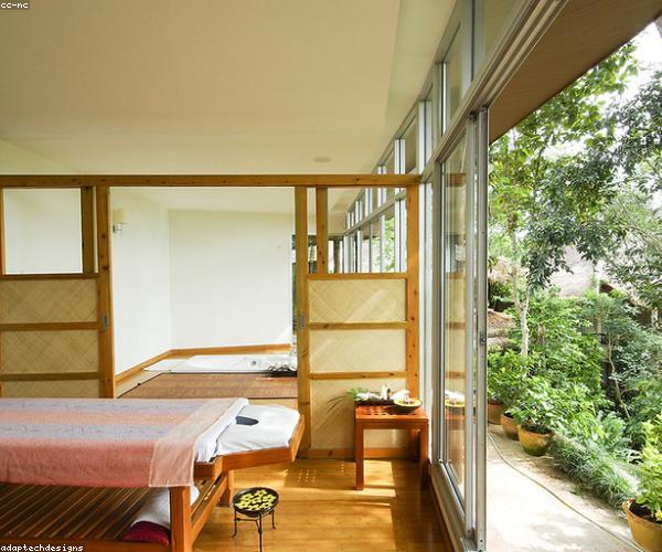 Serene massage therapy room